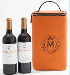 Vino rosso 2 Marqués de Murrieta  en bolsa de cuero